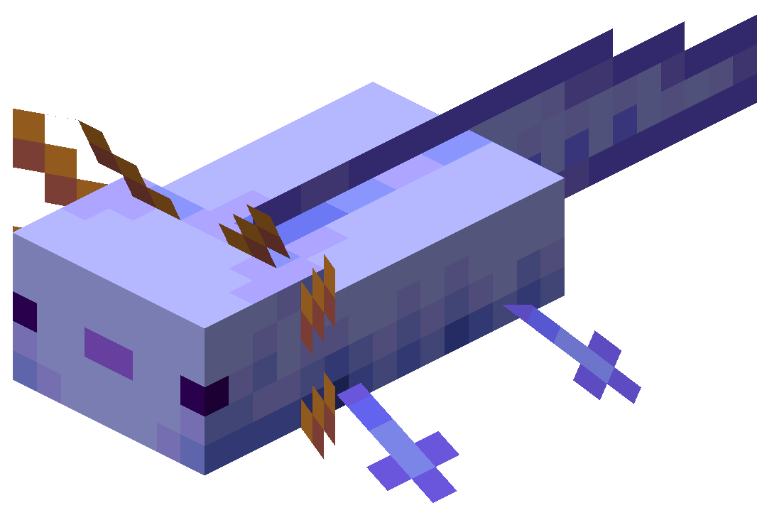 Blue Minecraft Axolotl